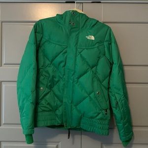 XS Bright Green North Face Ski Jacket